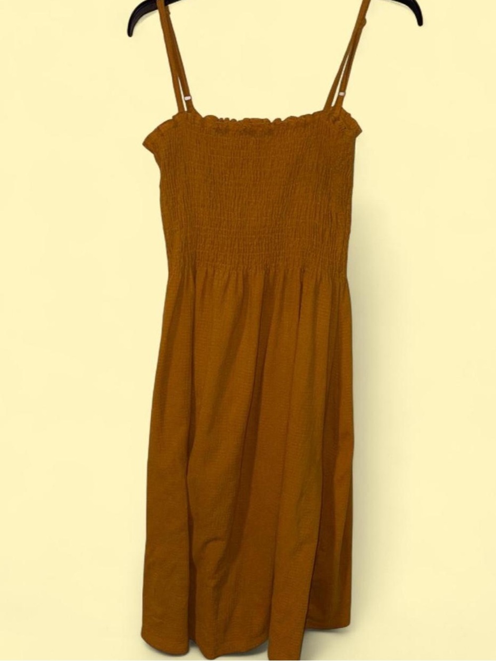 H&M Smocked Maxi Dress in Warm Brown